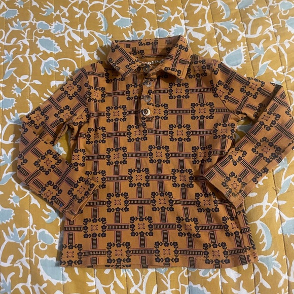 Misha And Puff Other - Misha And Puff Brown Geometric Kids Shirt